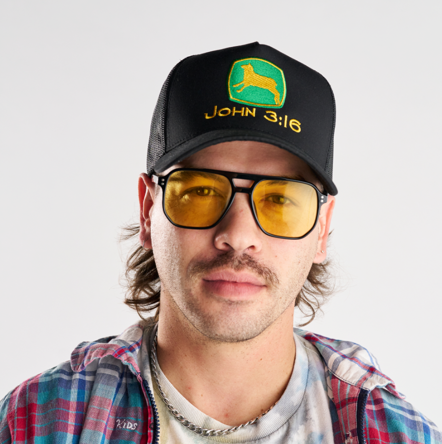 JOHN 3:16 MESH TRUCKER HAT BLK